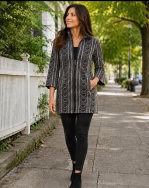 VTG Dagmar Knitwear Women’s 100% Merino Wool Zip Up Cardigan Sweater Dress Sz M